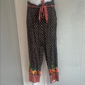Farm Rio Anthropology Tucker Paper Papaya pants size S